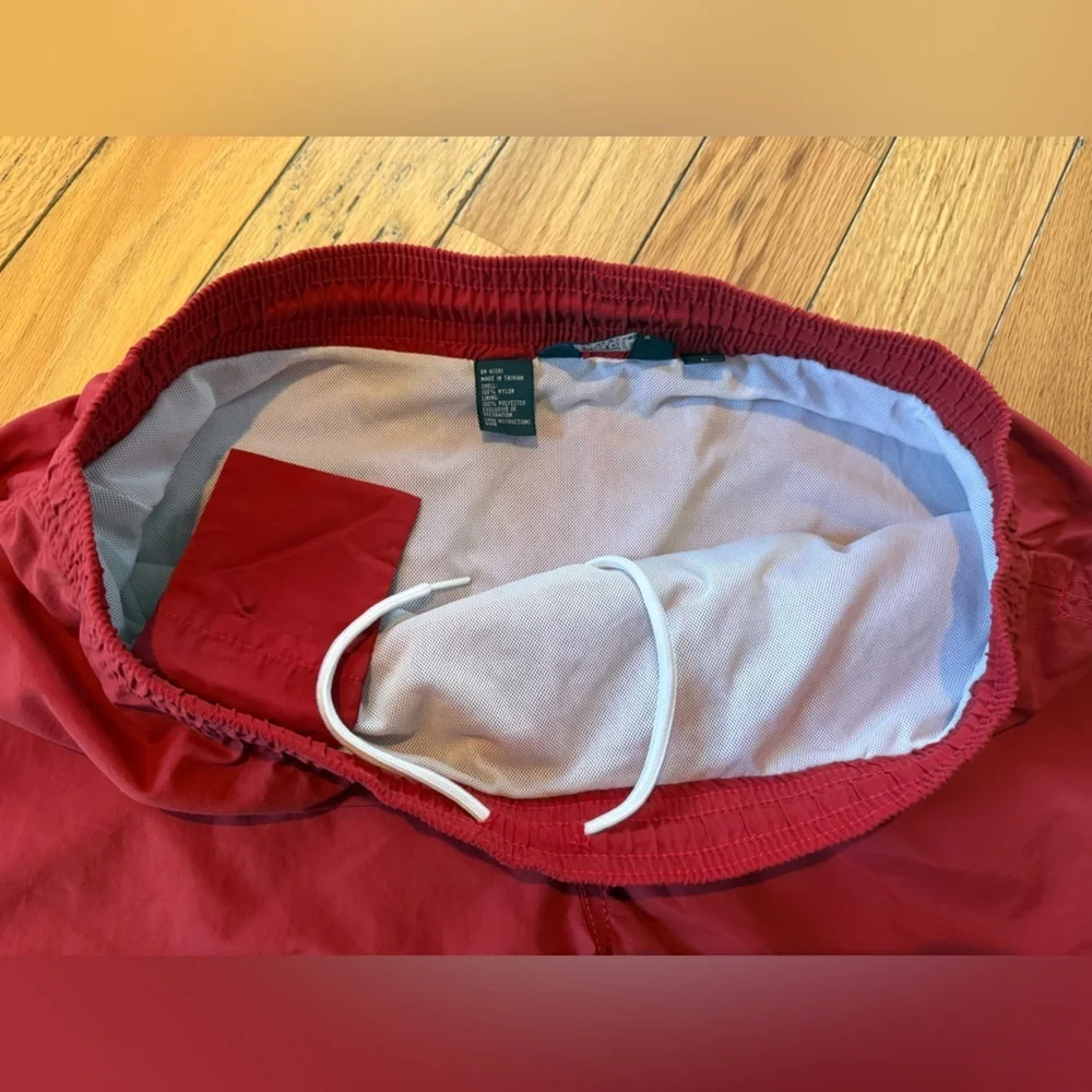VTG Polo Ralph Lauren Red Swim Trunks Lined Lifeguard Shorts Men’s Size L